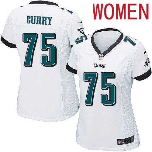 Women Philadelphia Eagles #75 Vinny Curry Nike White Game NFL Jersey